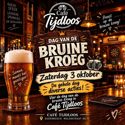 Poster: Dag van de bruine kroeg, zaterdag 3 oktober